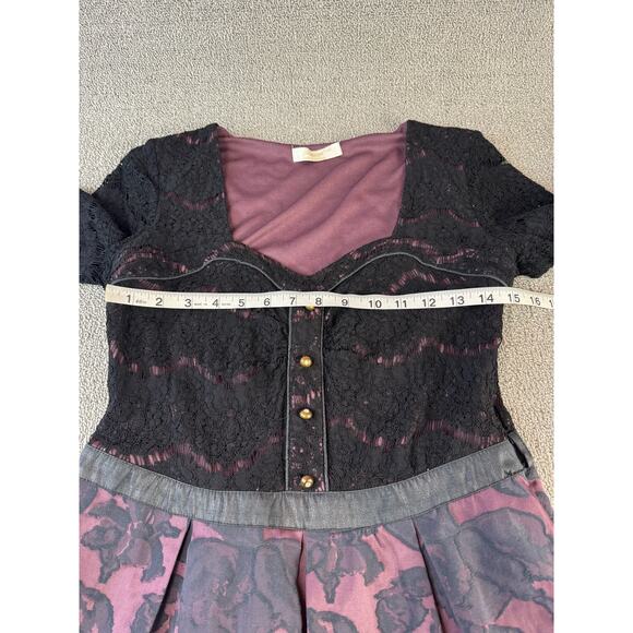 Gunbeyi Dress Dark Romantic Mid Century Lace Floral Size Medium - Picture 6 of 9